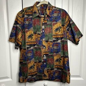 Tori Richard Mens Honolulu Cotton Lawn Hawaiian Collared Button Down Shirt Small
